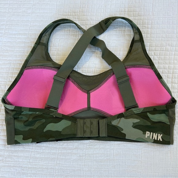 PINK Victoria’s Secret Ultimate High Impact Sports Bra Green Camo Size Small - Picture 5 of 8